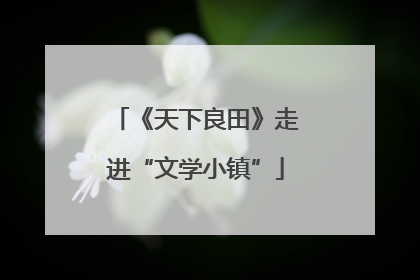 《天下良田》走进“文学小镇”