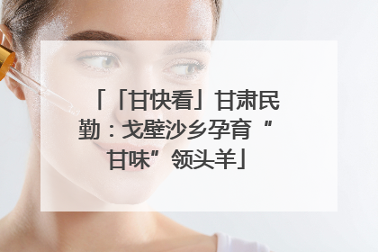 「甘快看」甘肃民勤：戈壁沙乡孕育“甘味”领头羊