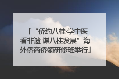 “侨约八桂·学中医 看非遗 谋八桂发展”海外侨商侨领研修班举行