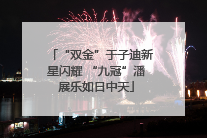 “双金”于子迪新星闪耀 “九冠”潘展乐如日中天