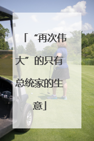 “再次伟大”的只有总统家的生意
