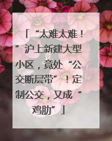 “太难太难！”沪上新建大型小区，竟处“公交断层带”！定制公交，又成“鸡肋”