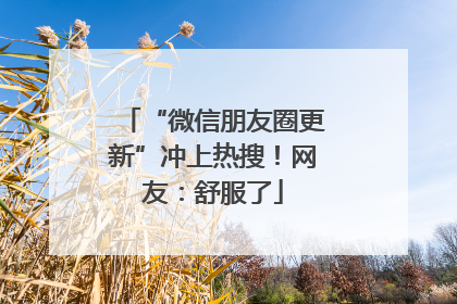 “微信朋友圈更新”冲上热搜！网友：舒服了