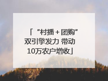 “村播＋团购”双引擎发力 带动10万农户增收