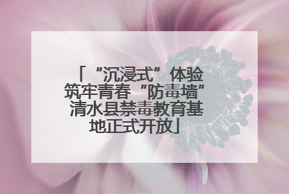 “沉浸式”体验 筑牢青春“防毒墙” 清水县禁毒教育基地正式开放