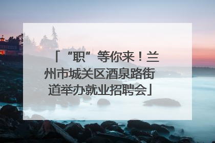 “职”等你来！兰州市城关区酒泉路街道举办就业招聘会
