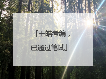 王皓考编，已通过笔试