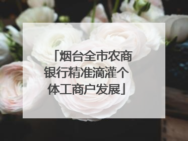 烟台全市农商银行精准滴灌个体工商户发展