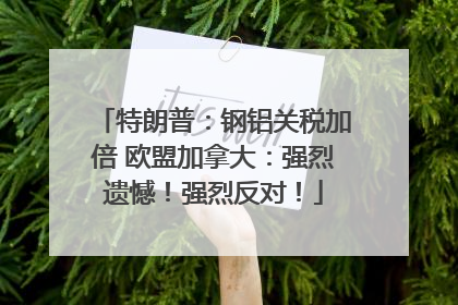 特朗普：钢铝关税加倍 欧盟加拿大：强烈遗憾！强烈反对！