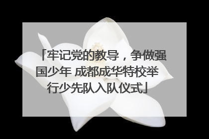 牢记党的教导，争做强国少年 成都成华特校举行少先队入队仪式