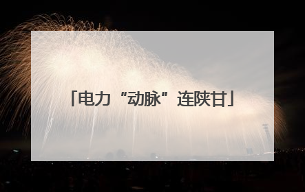 电力“动脉”连陕甘