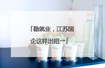 稳就业，江苏国企这样出招→