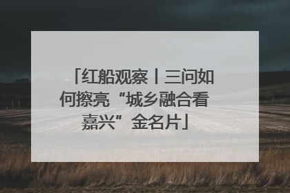 红船观察丨三问如何擦亮“城乡融合看嘉兴”金名片