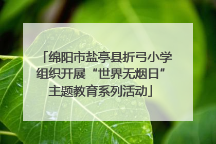 绵阳市盐亭县折弓小学组织开展“世界无烟日”主题教育系列活动