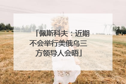 佩斯科夫：近期不会举行美俄乌三方领导人会晤