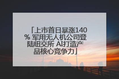 上市首日暴涨140% 军用无人机公司登陆纽交所 AI打造产品核心竞争力