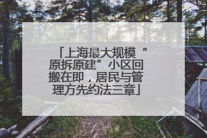 上海最大规模“原拆原建”小区回搬在即，居民与管理方先约法三章
