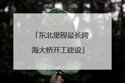 东北里程最长跨海大桥开工建设