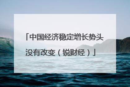 中国经济稳定增长势头没有改变（锐财经）