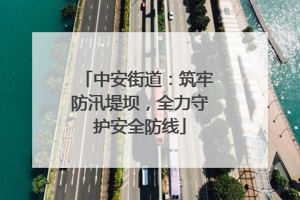中安街道：筑牢防汛堤坝，全力守护安全防线