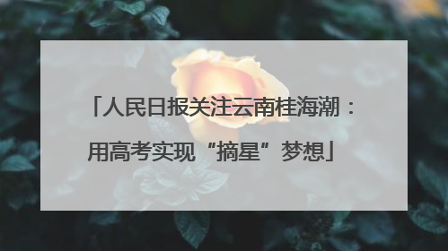 人民日报关注云南桂海潮：用高考实现“摘星”梦想