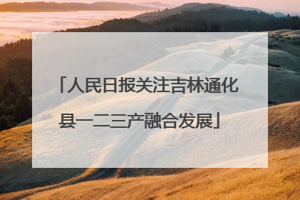 人民日报关注吉林通化县一二三产融合发展