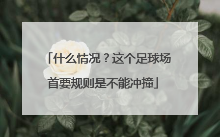 什么情况？这个足球场首要规则是不能冲撞