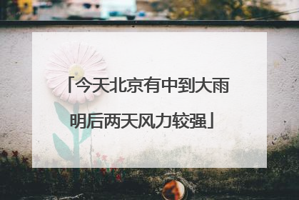 今天北京有中到大雨 明后两天风力较强