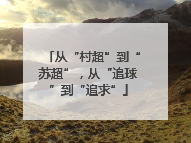 从“村超”到“苏超”，从“追球”到“追求”