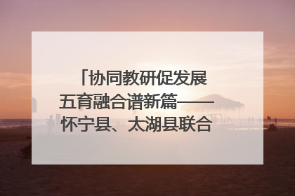 协同教研促发展 五育融合谱新篇——怀宁县、太湖县联合教研活动在月山镇中心学校成功举办