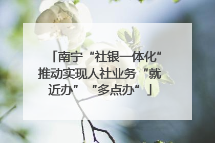 南宁“社银一体化”推动实现人社业务“就近办”“多点办”