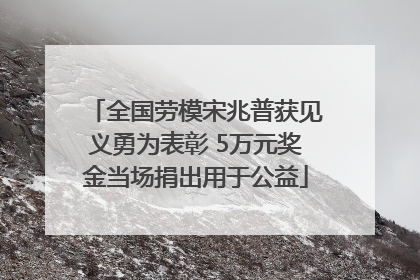 全国劳模宋兆普获见义勇为表彰 5万元奖金当场捐出用于公益