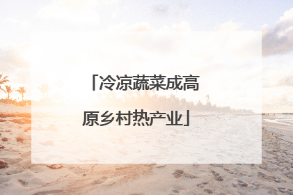 冷凉蔬菜成高原乡村热产业