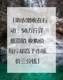 助农增收在行动：50万斤洋葱滞销 收购价每斤却高于市场价三分钱