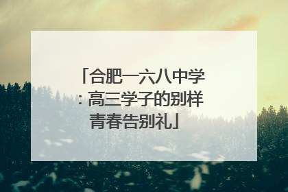 合肥一六八中学：高三学子的别样青春告别礼