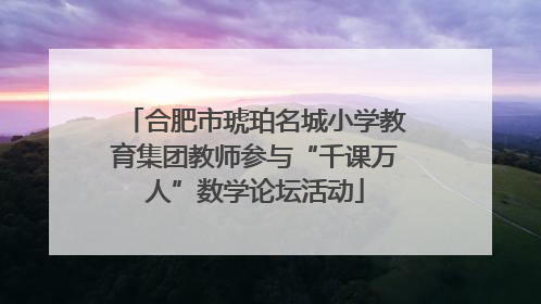 合肥市琥珀名城小学教育集团教师参与“千课万人”数学论坛活动