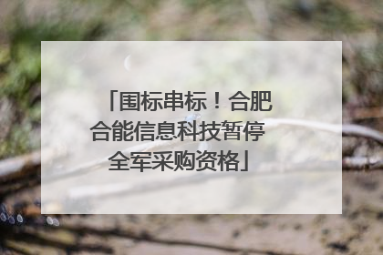 围标串标！合肥合能信息科技暂停全军采购资格