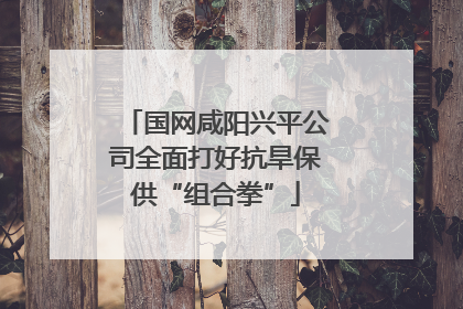 国网咸阳兴平公司全面打好抗旱保供“组合拳”