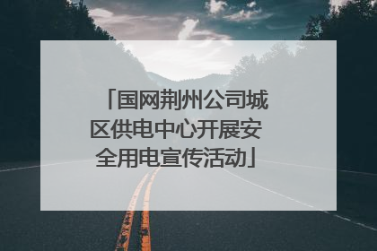 国网荆州公司城区供电中心开展安全用电宣传活动