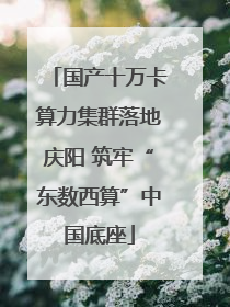 国产十万卡算力集群落地庆阳 筑牢“东数西算”中国底座