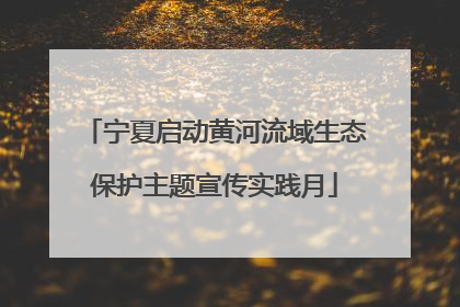 宁夏启动黄河流域生态保护主题宣传实践月