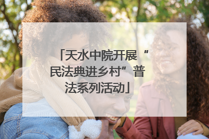 天水中院开展“民法典进乡村”普法系列活动