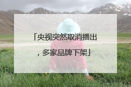 央视突然取消播出，多家品牌下架