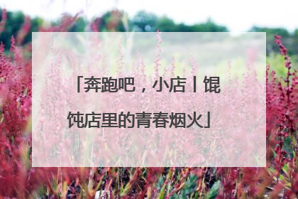 奔跑吧，小店丨馄饨店里的青春烟火