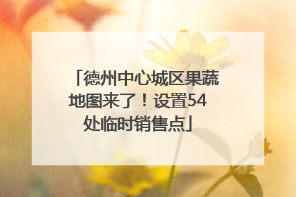 德州中心城区果蔬地图来了！设置54处临时销售点
