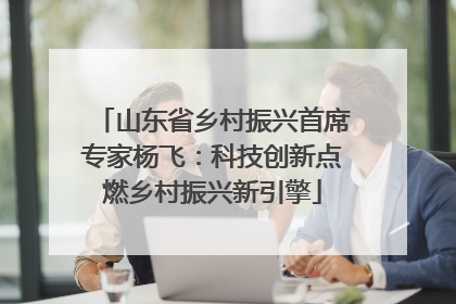 山东省乡村振兴首席专家杨飞：科技创新点燃乡村振兴新引擎