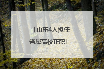 山东4人拟任省属高校正职