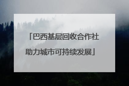 巴西基层回收合作社助力城市可持续发展