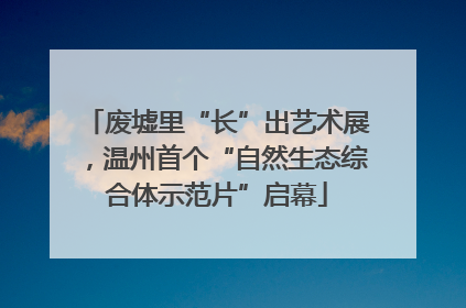 废墟里“长”出艺术展，温州首个“自然生态综合体示范片”启幕