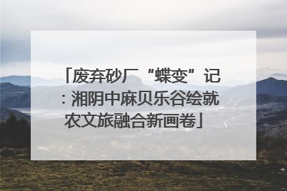 废弃砂厂“蝶变”记：湘阴中麻贝乐谷绘就农文旅融合新画卷